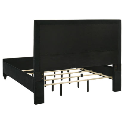 Ravenne 4-piece Velvet Upholstered California King LED Bedroom Set Black