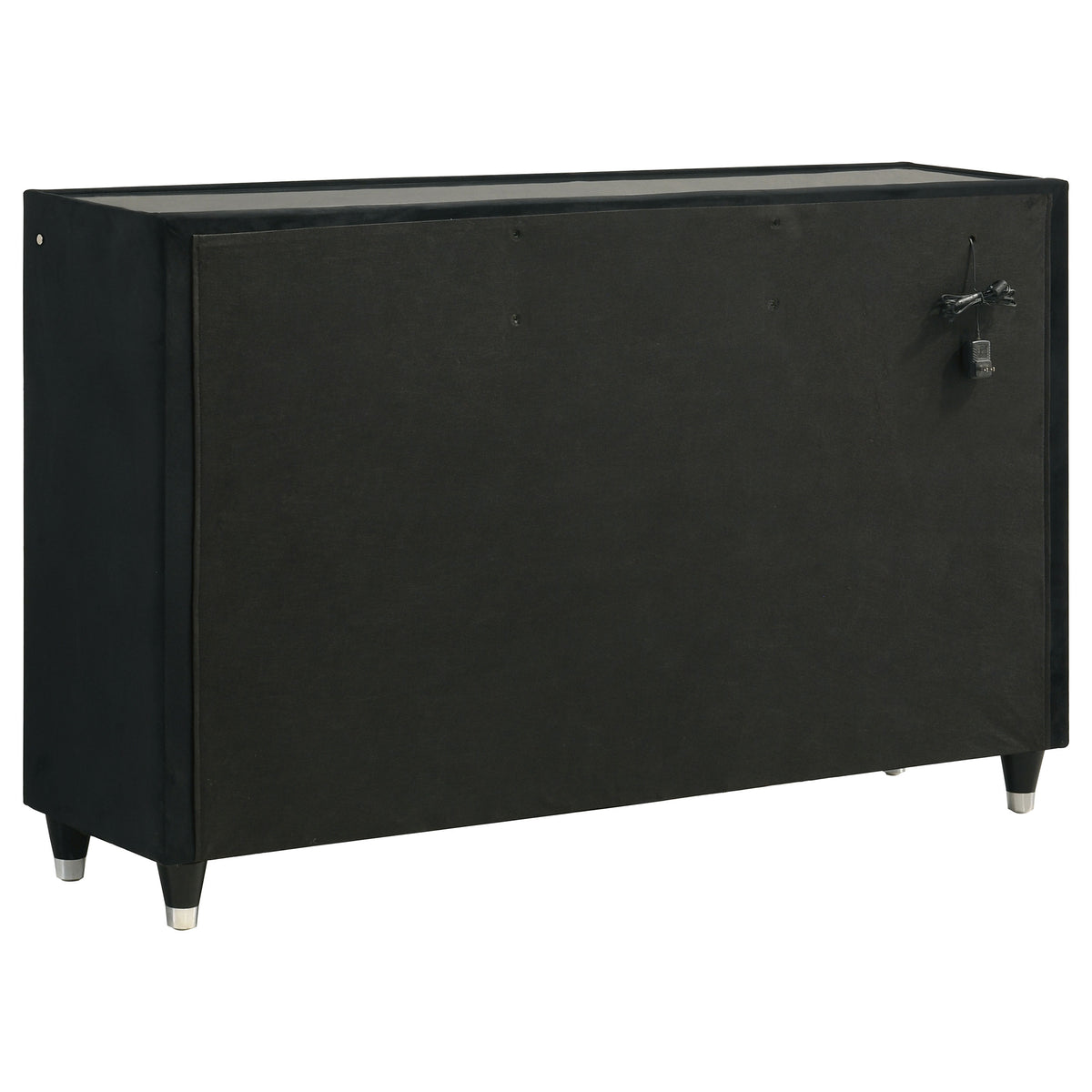 Ravenne 5-piece Velvet Upholstered California King LED Bedroom Set Black