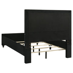 Ravenne 4-piece Velvet Upholstered Queen LED Bedroom Set Black