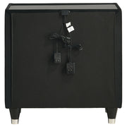 Ravenne 2-drawer Velvet Upholstered LED Nightstand with USB Black