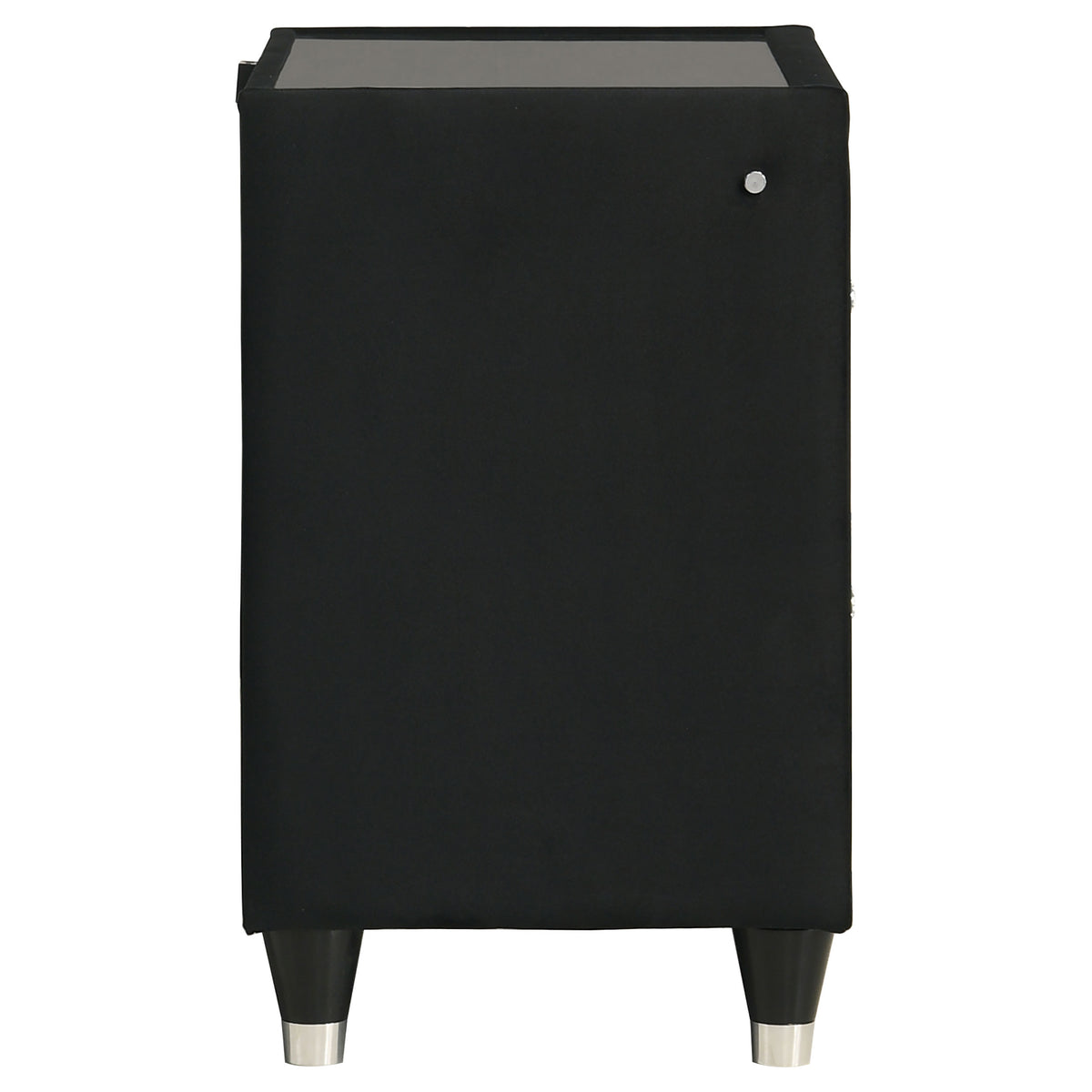 Ravenne 2-drawer Velvet Upholstered LED Nightstand with USB Black