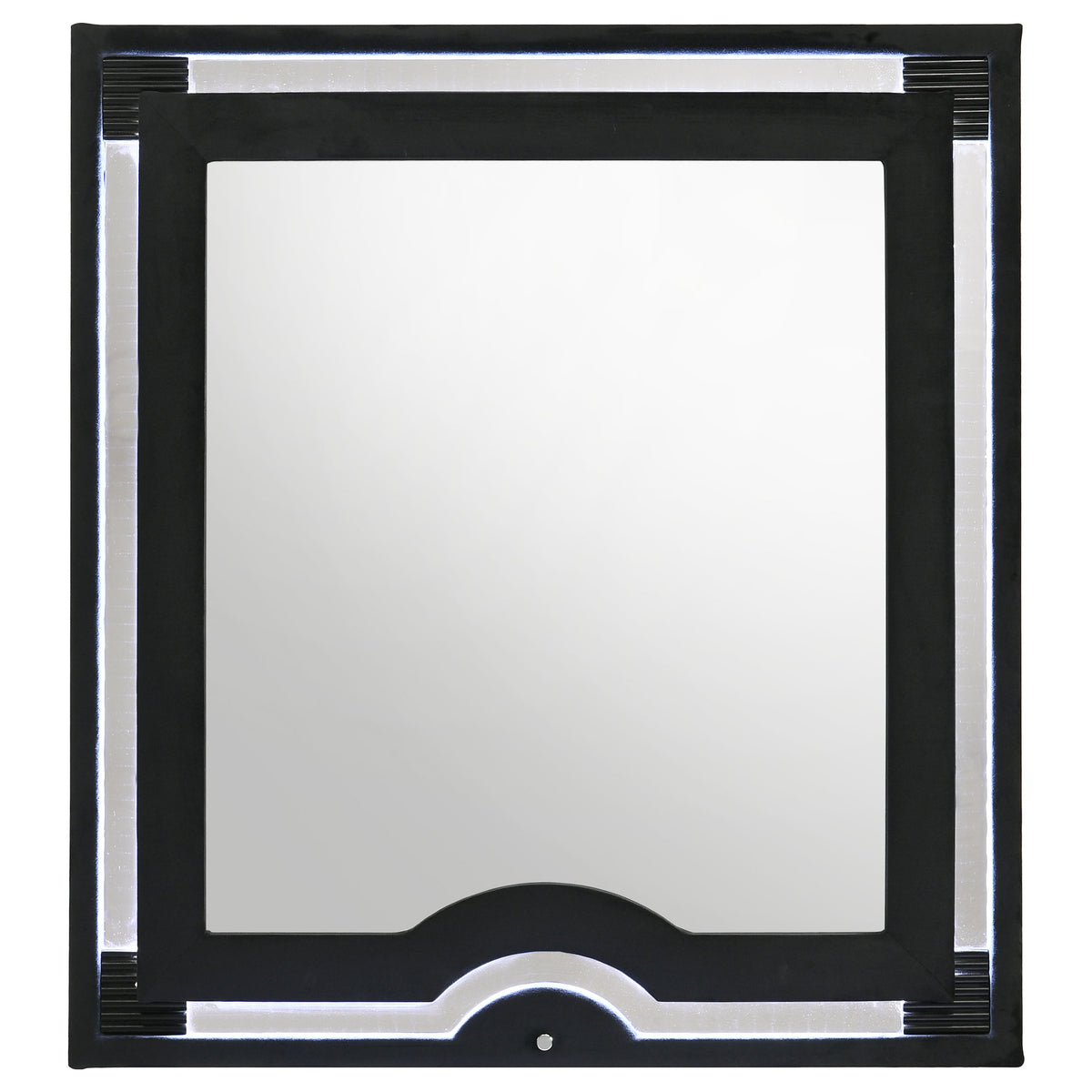 Ravenne Velvet Upholstered LED Dresser Mirror Black