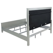 Gunnison Wood  LED Panel Bed Silver Metallic