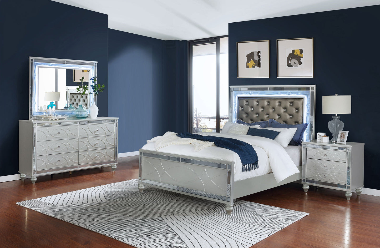 Gunnison  Bedroom Set Silver Metallic