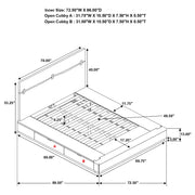 Cama con paneles de madera Winslow en nogal ahumado
