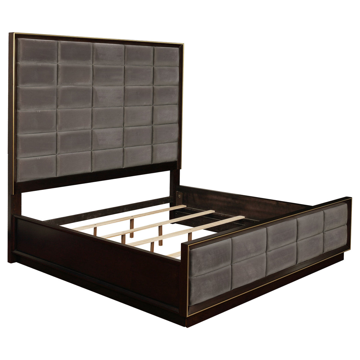 Cama con paneles Durango de 77 pulgadas color pimienta ahumada