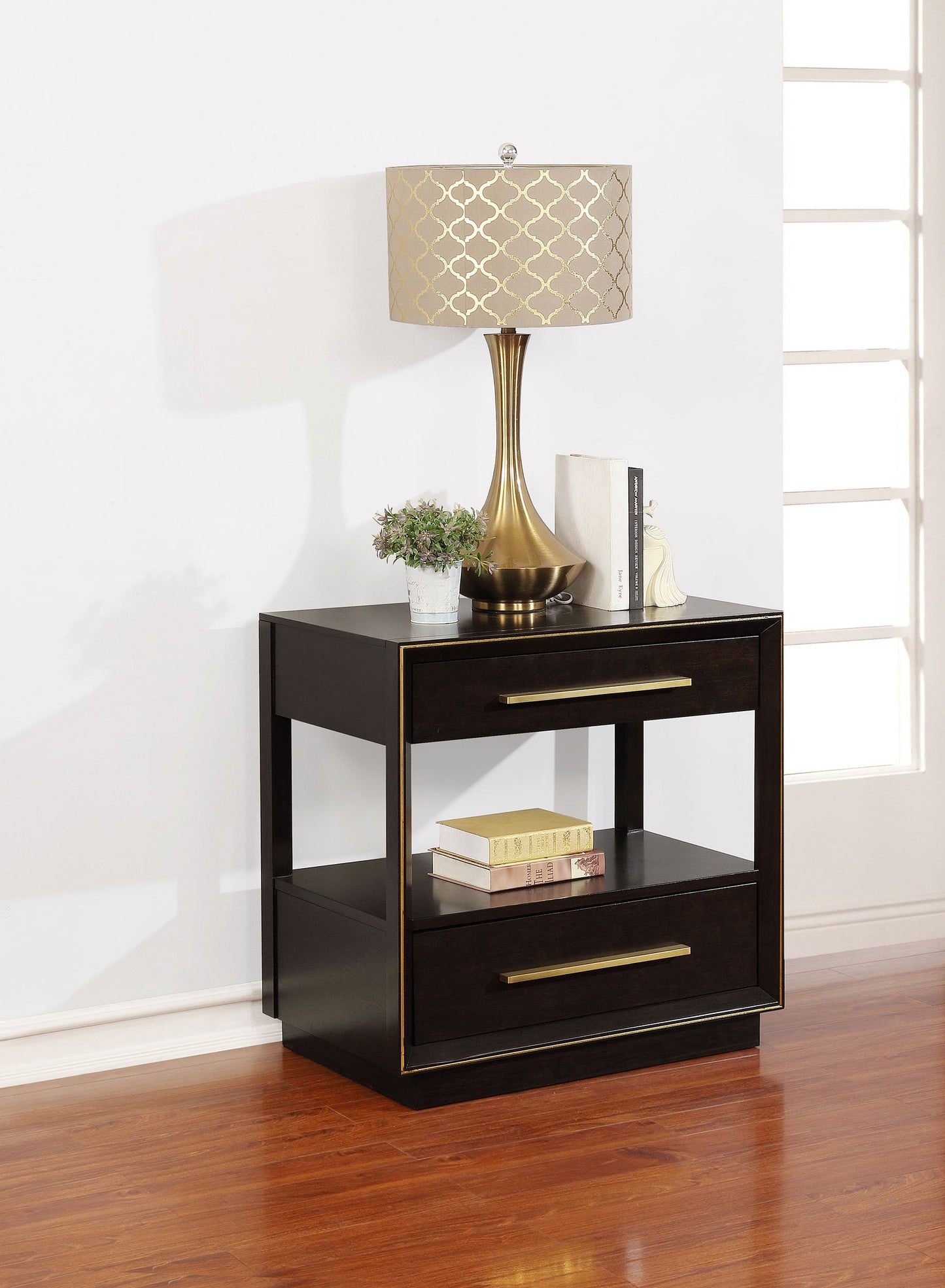 Durango 2-drawer Nightstand Bedside Table Taupe Oak