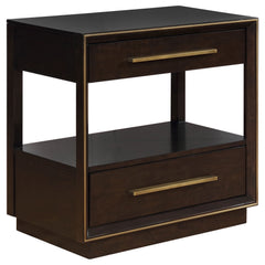Durango 2-drawer Nightstand Bedside Table Taupe Oak