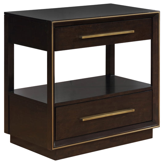 Durango 2-drawer Nightstand Bedside Table Taupe Oak