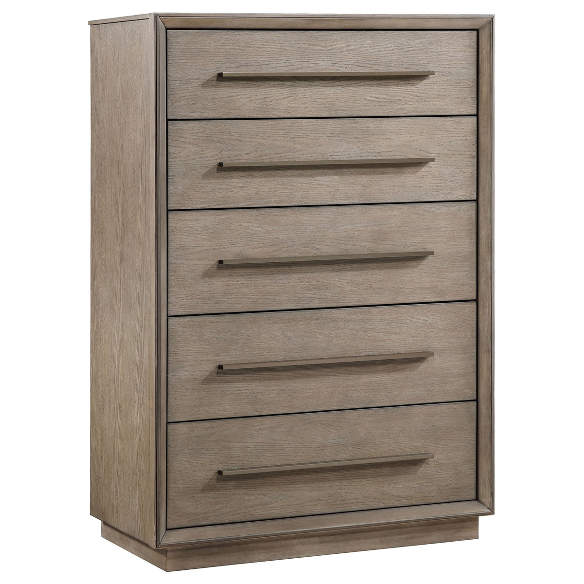 Cómoda de dormitorio Durango de 5 cajones color pimienta ahumada