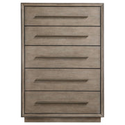 Cómoda de dormitorio Durango de 5 cajones color pimienta ahumada