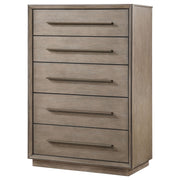 Cómoda de dormitorio Durango de 5 cajones color pimienta ahumada