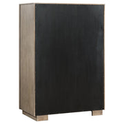 Cómoda de dormitorio Durango de 5 cajones color pimienta ahumada