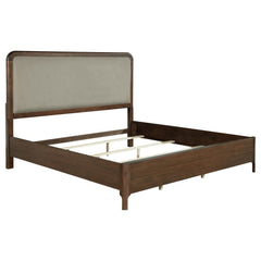Cama tapizada Maderia de 57 pulgadas en color nogal