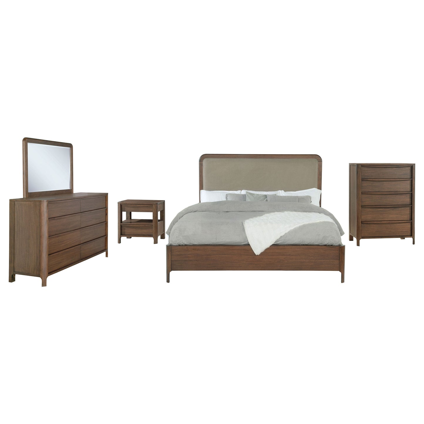 Maderia  Bedroom Set Walnut