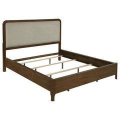 Maderia 57-inch Upholstered  Panel Bed Walnut