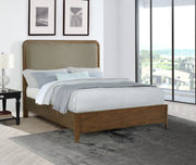 Cama tapizada Maderia de 57 pulgadas en color nogal