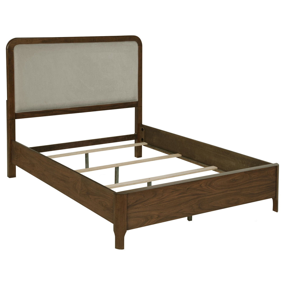 Maderia 57-inch Upholstered  Panel Bed Walnut