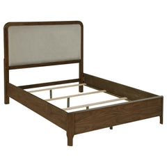 Maderia 57-inch Upholstered  Panel Bed Walnut