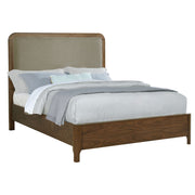 Cama tapizada Maderia de 57 pulgadas en color nogal
