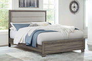 Wright 52-inch Upholstered  Bed Brown Oak
