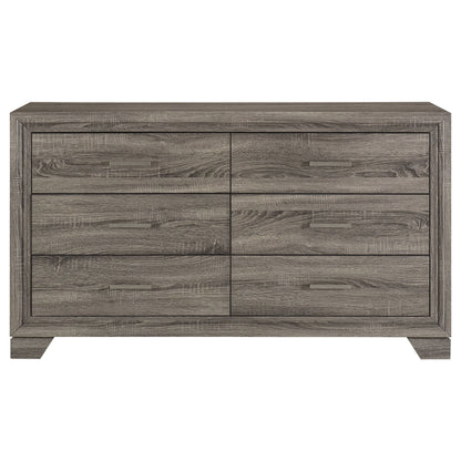 Wright 6-drawer Dresser and Mirror Brown Oak