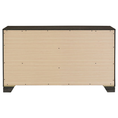 Wright 6-drawer Dresser and Mirror Brown Oak