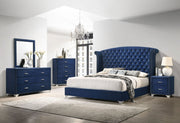 Cama Melody tapizada con respaldo alto en gris