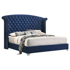 Melody Upholstered  Wingback Bed Grey