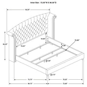 Cama Melody tapizada con respaldo alto en gris