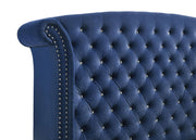 Cama Melody tapizada con respaldo alto en gris