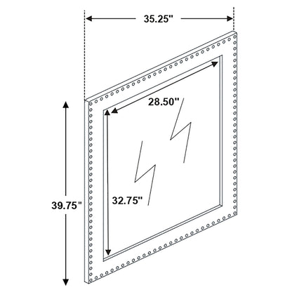 Melody Upholstered Dresser Mirror Pacific Blue