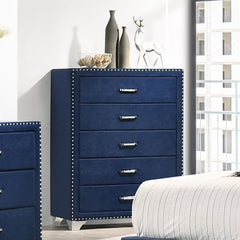 Cómoda de dormitorio Melody de 5 cajones, color gris
