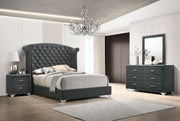Coaster Melody Tufted Upholstered Bedroom Set Grey Cal King Set of 5