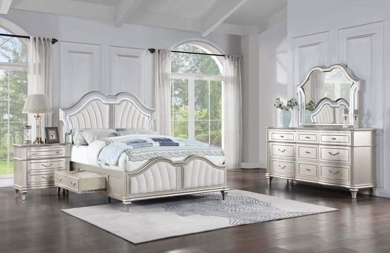 Juego de dormitorio Evangeline Roble plateado
