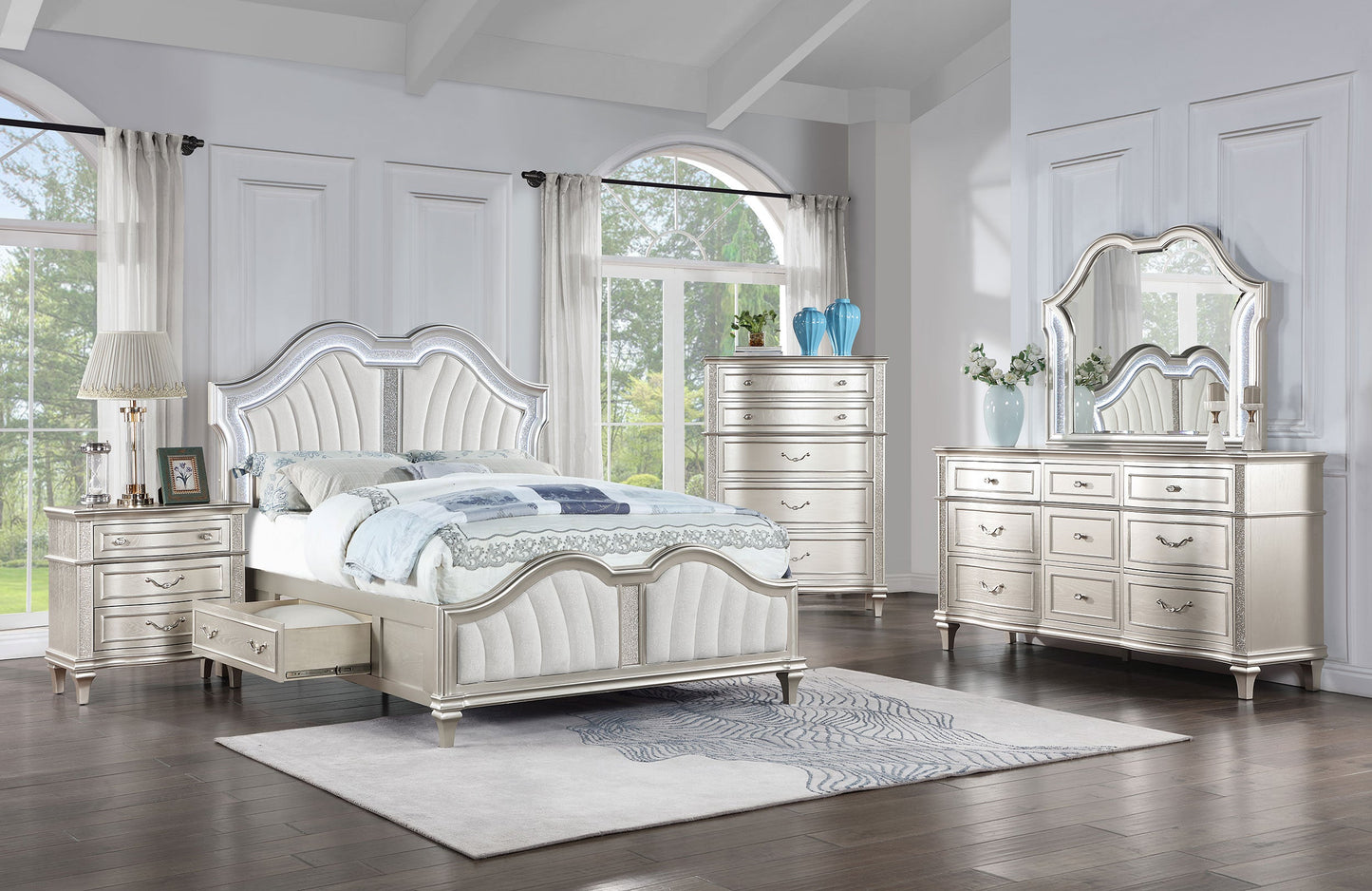 Evangeline  Bedroom Set Silver Oak