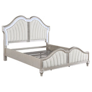 Evangeline Wood LED Panel Bed Silver Oak