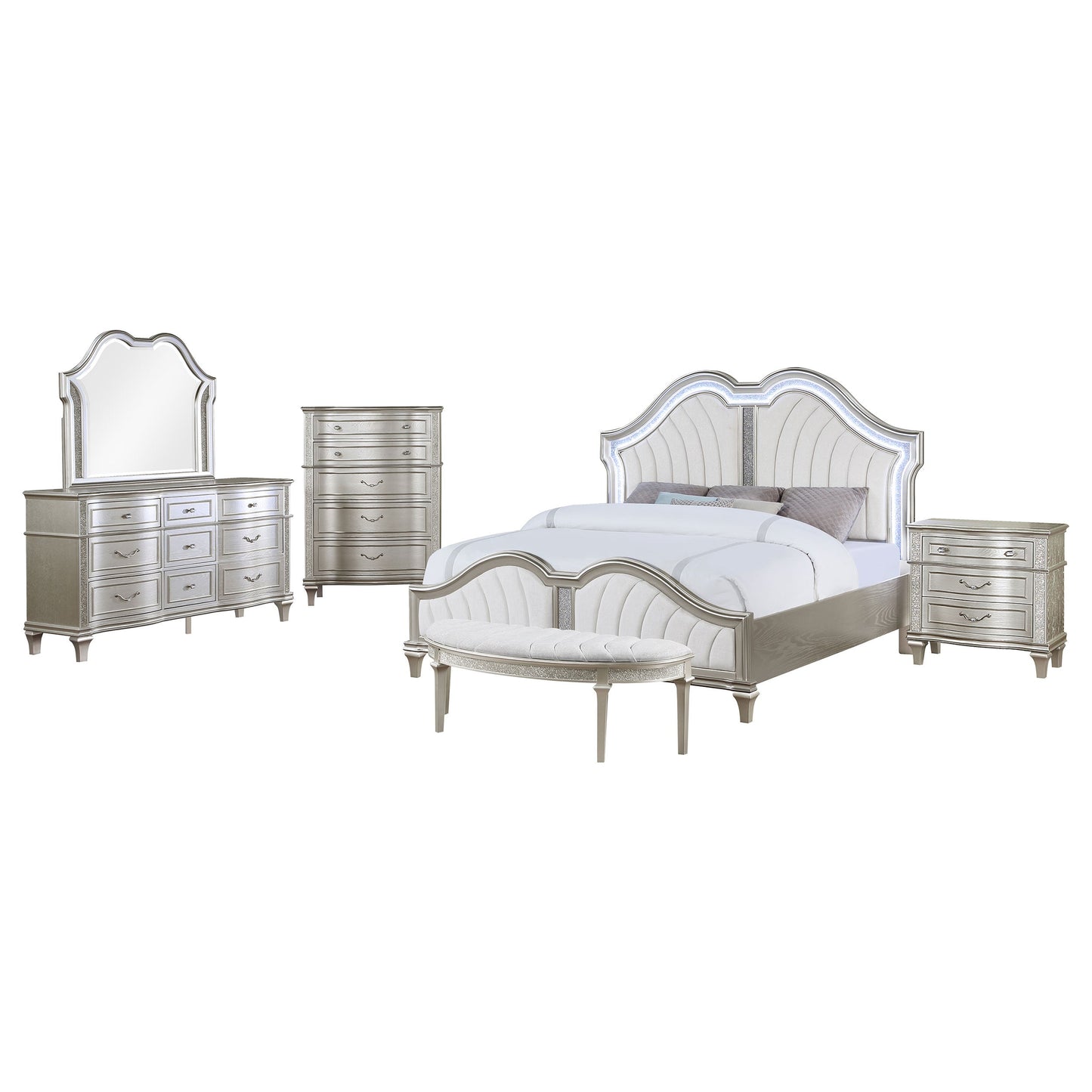 Evangeline  Bedroom Set Silver Oak