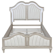 Evangeline Wood LED Panel Bed Silver Oak