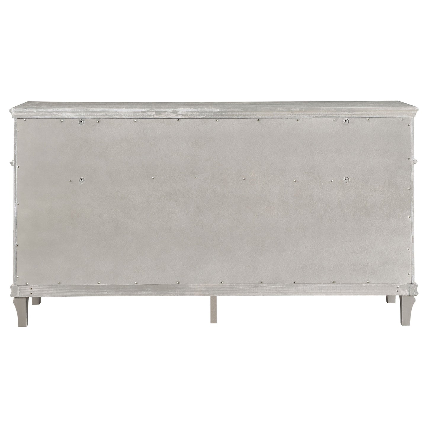 Cómoda Evangeline de 9 cajones en roble plateado