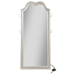 Espejo de pie Evangeline Length con luz LED en roble plateado