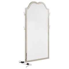 Espejo de pie Evangeline Length con luz LED en roble plateado
