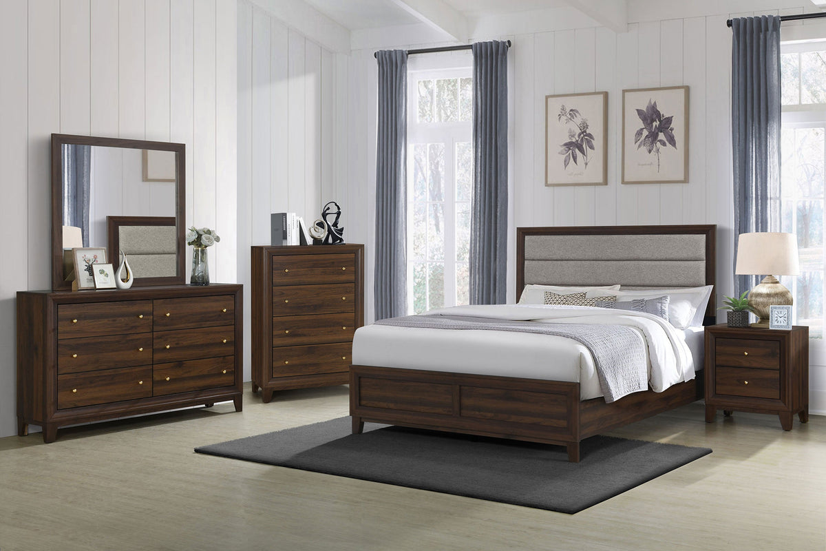 Conjunto de dormitorio Welsley en nogal