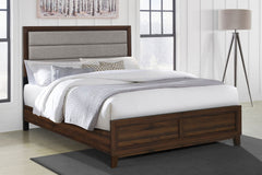 Cama tapizada Welsley de 50 pulgadas en nogal
