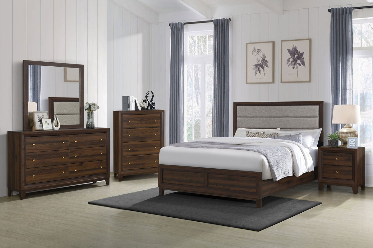Conjunto de dormitorio Welsley en nogal