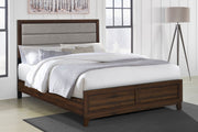 Cama tapizada Welsley de 50 pulgadas en nogal