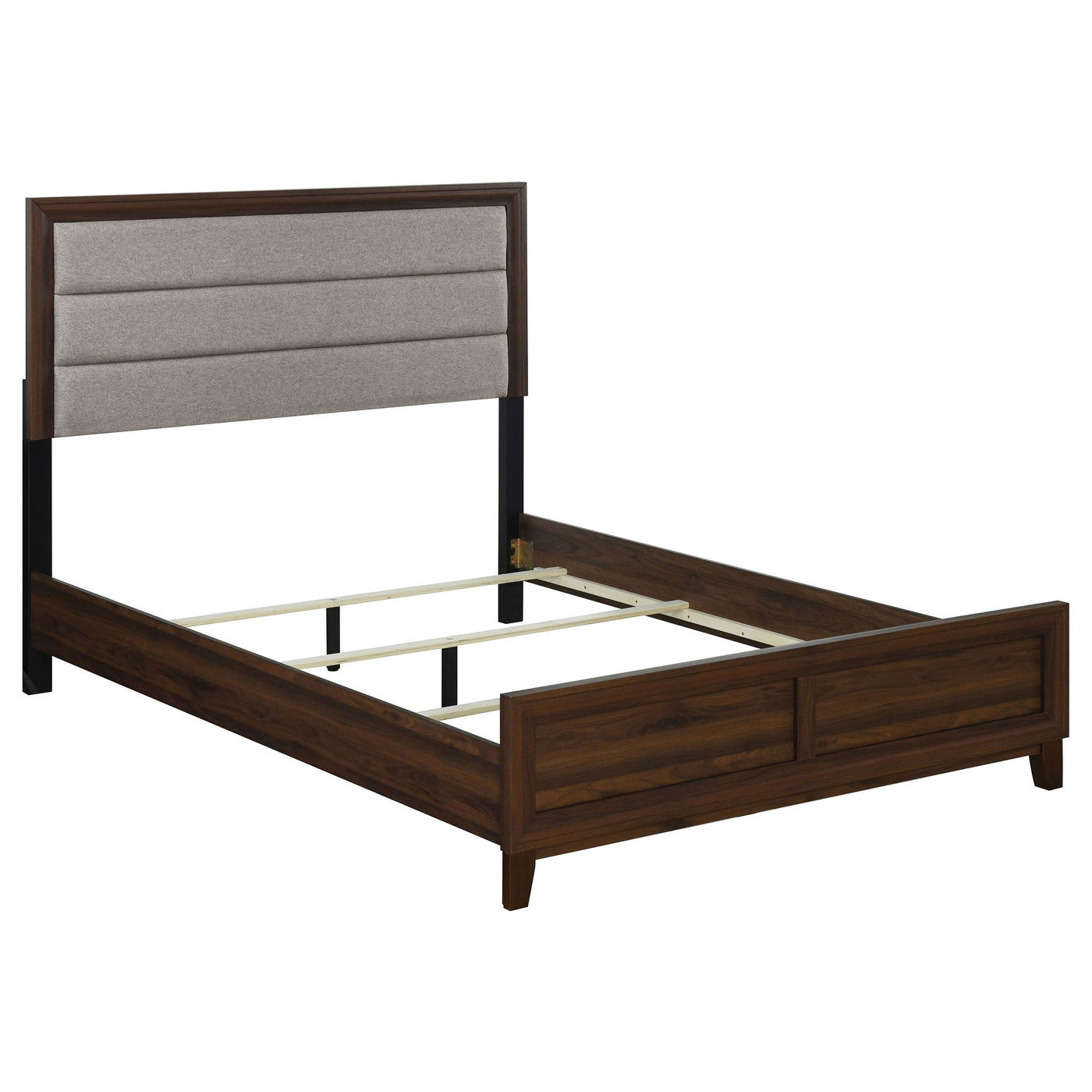 Cama tapizada Welsley de 50 pulgadas en nogal