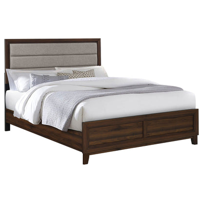 Cama tapizada Welsley de 50 pulgadas en nogal