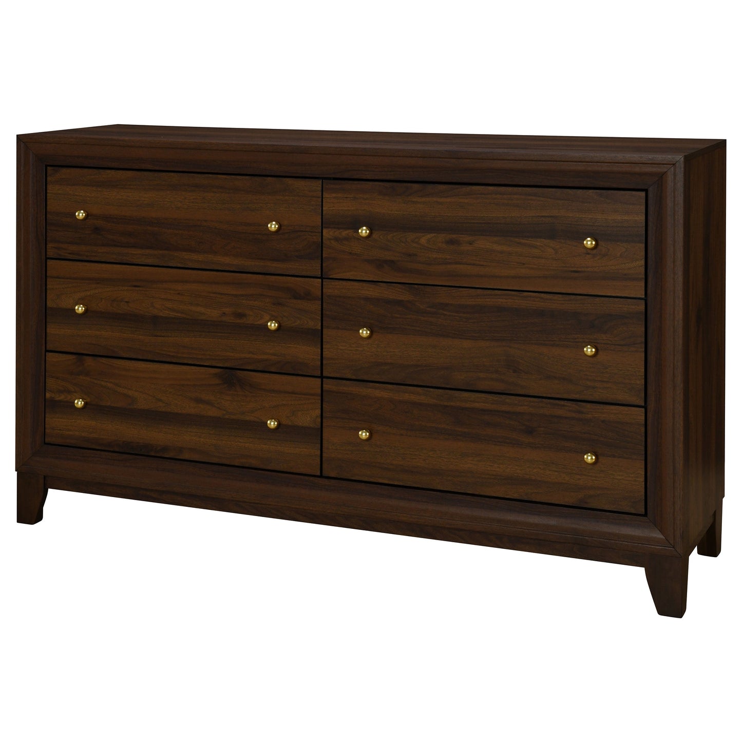 Welsley 6-drawer Dresser and Mirror Walnut
