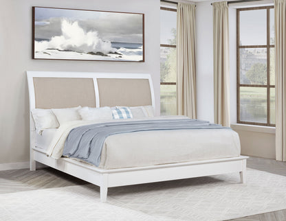 Bexhill 56-inch Upholstered  Panel Bed White